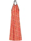 Miu Miu Floral-print Maxi Dress In Orange