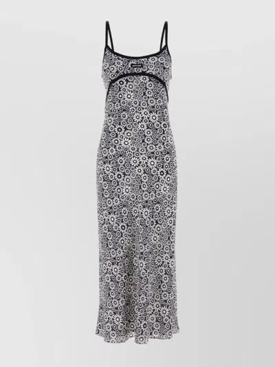 MIU MIU FLORAL PRINT MAXI DRESS WITH SPAGHETTI STRAPS