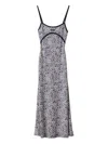 Miu Miu Floral Print Maxi Dress With Spaghetti Straps In Multi