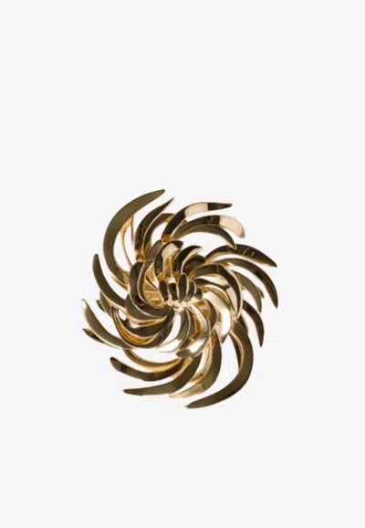Miu Miu Floral Shaped Brooch In Multi