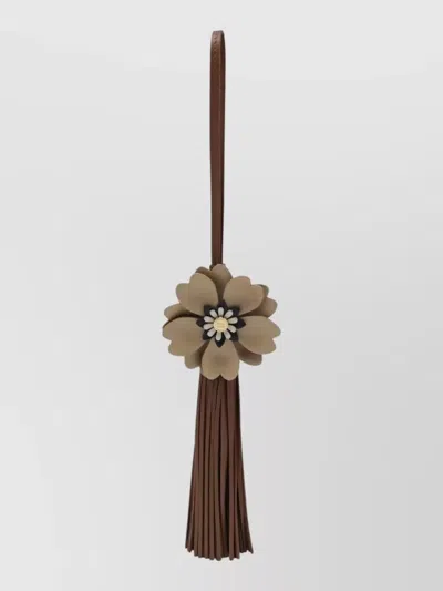 Miu Miu Cognaccolored Nappa Trick With Flower Detail In Brown