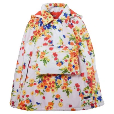 Pre-owned Miu Miu Floral Technical Cape - '20s In Sand