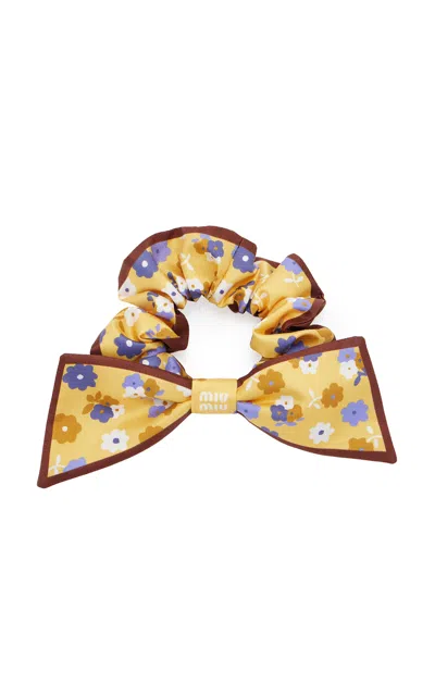Miu Miu Floral Twill Scrunchie In Multi