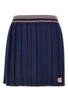 Miu Miu Pleated Mini Skirt In Blue
