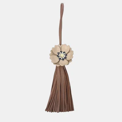 Pre-owned Miu Miu Flower Bag Charm In Brown