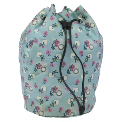 Pre-owned Miu Miu Flower Blue Synthetic Clutch Bag ()