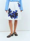 Miu Miu Poplin And Jersey Printed Skirt In White