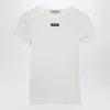 Miu Miu Floral-pattern Logo-patch T-shirt In White