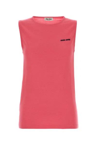 MIU MIU FLUO PINK CASHMERE BLEND VEST