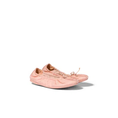 Miu Miu Foldable Technical Fabric Ballerinas In Pink