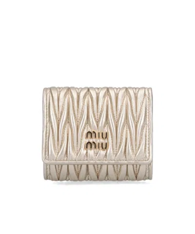 Miu Miu Folding Wallet In Nude