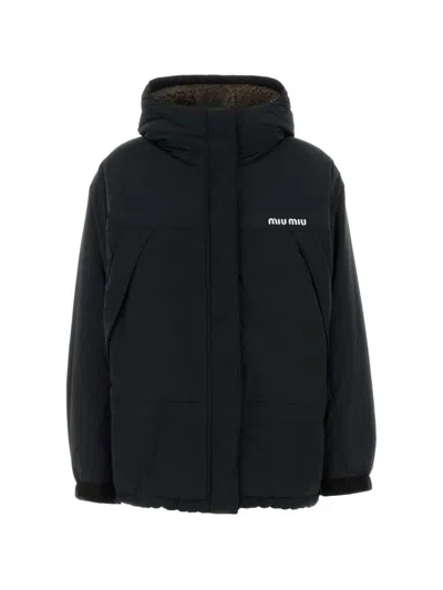 Miu Miu Fonzé Down Jacket In Schwarz