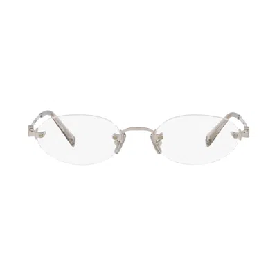 Pre-owned Miu Miu Frameless Optical Glasses 'silver/clear' | Grey | Women's Size Onesize In Gray