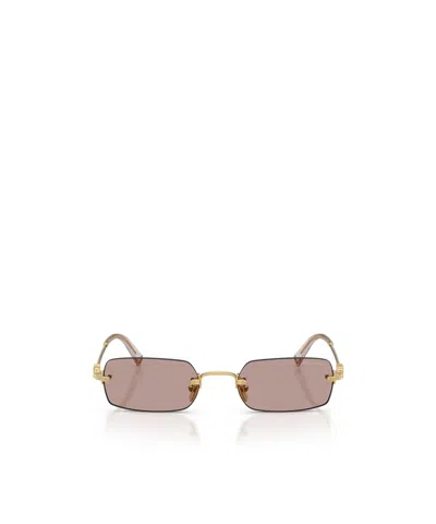 Miu Miu Sonnenbrille Mit Eckigem Gestell In Pink