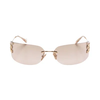 Pre-owned Miu Miu Frameless Sunglasses 'gold' | Women's Size Onesize