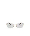 Miu Miu 0mu A51s Runway 5ak50k Oro Metal Sunglasses In White