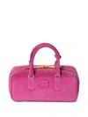 Miu Miu Arcadie Padded Suede Top-handle Bag In Fuchsia