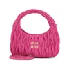 Miu Miu Fuchsia Suede Handbag In Pink