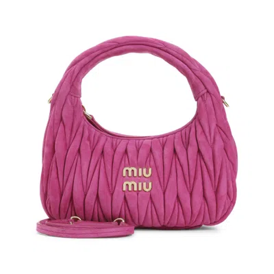 Miu Miu Fuchsia Wander Matelasse Handbag In Pink