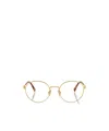 Miu Miu Metallic Round-frame Glasses In Nude