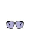 Miu Miu Oversized Geometric Frame Sunglasses With Elegant Detailing In Blue