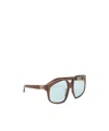 Miu Miu Womens Brown Mu A07s Irregular-frame Acetate Sunglasses In Brown