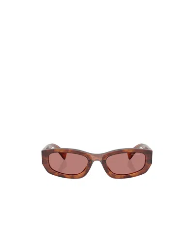 Miu Miu Logo-detail Sunglasses In Burgundy
