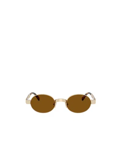 Miu Miu Full Frame Sunglasses In Gold
