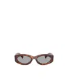 Miu Miu Logo Oval Acetate Sunglasses In Gray