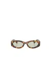 Miu Miu Logo Oval Acetate Sunglasses In Green