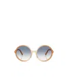 Miu Miu 59mm Gradient Round Sunglasses In Brown