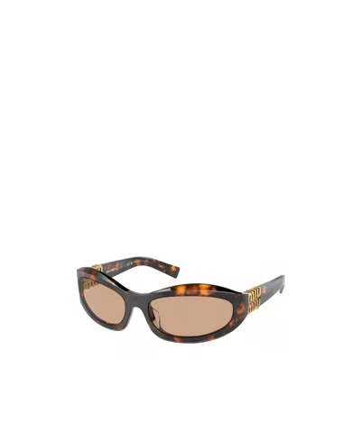 Miu Miu Full Frame Sunglasses In Nude