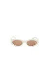 Miu Miu Glimpse Oval Sunglasses In White