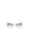 Miu Miu Miu Regard Rectangular Sunglasses In White