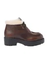 Miu Miu Fumé Leather Booties In Brown