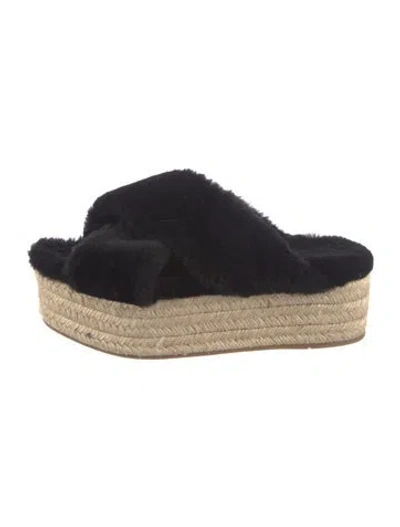 Pre-owned Miu Miu Fur Fur Trim Espadrilles