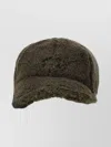 Miu Miu Fur Pile Hat Curved Brim In Green