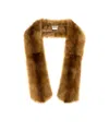 Miu Miu Luxurious Long Faux Fur Scarf In Brown