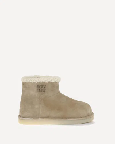 MIU MIU FURRY ANKLE BOOTS