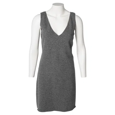 Pre-owned Miu Miu F/w 1997  Anthracite Fleece Wool Runway Dress It42 In Gray