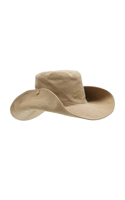 Miu Miu Gabardine Cowboy Hat In Neutral
