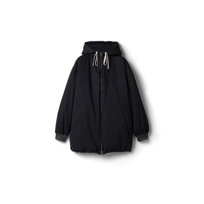 Miu Miu Gabardine Down Jacket In Navy
