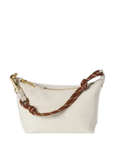 Miu Miu Gabardine Mini Bag In White