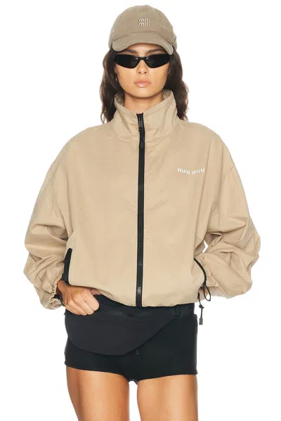 Miu Miu Gabardine Old Jacket In Multi