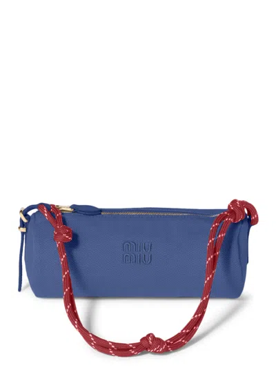 Miu Miu Gabardine Pouch In Blue