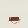 Miu Miu Gabardine  Pouch In Brown