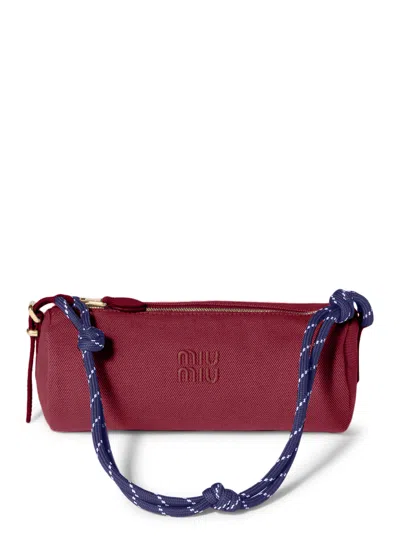 Miu Miu Gabardine Pouch In Red