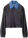 Miu Miu Gabardine-weave Bomber Jacket In Grey