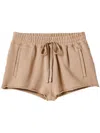 Miu Miu Garment-dyed Cotton Fleece Shorts In Neutrals