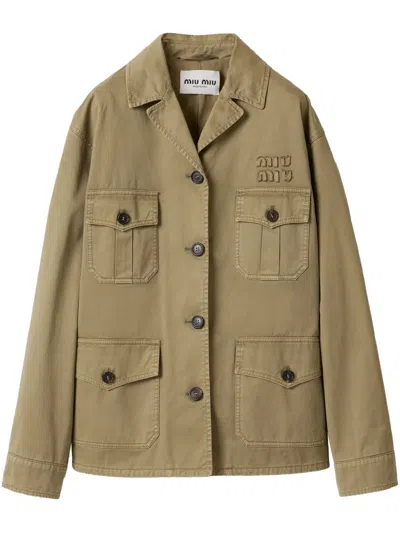 MIU MIU GARMENT-DYED COTTON JACKET